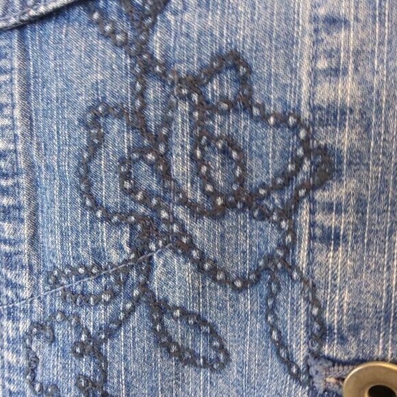 Classic elements denim button front embroidered jacket - Picture 8 of 11